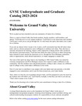 GVSU Undergraduate and Graduate Catalog, 2023-2024